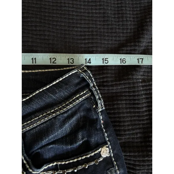 Silver Jeans NATSUKI Flap Bootcut Dark Wash‎ Low Rise EmbroideryGems Size 29x31 - Image 7