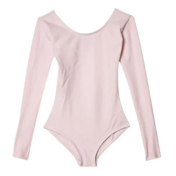 Danskin Adult Medium Leotard Theatrical Pink Long Sleeve Scoop Neck Dance - Image 2