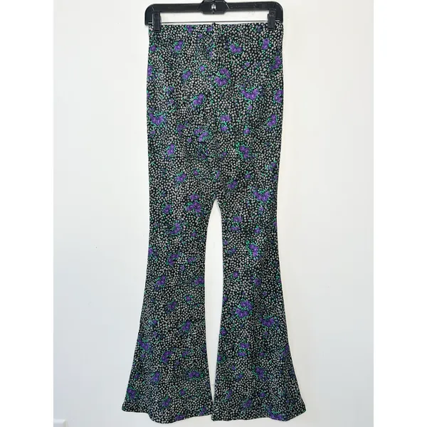 TOPSHOP Floral Flare Pants Womens 6 Boho Chic School Maximalist Funky Unique Fun - Image 3