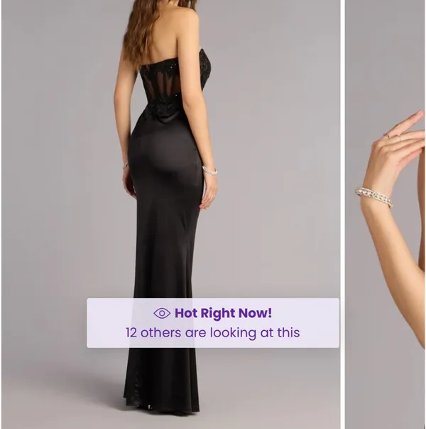 Formal Black Windsor Dress with Slit - Image 2
