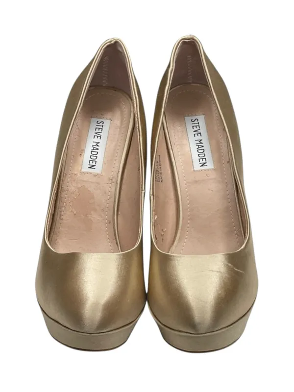 Steve Madden ☀︎︎ Partyy-R Glitter Crystal Platform Stilettos Pumps ☀︎︎ Champagne - Image 9