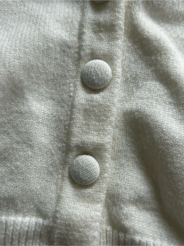Tuckernuck Ivory Off the Shoulder Stevens Cardigan Sz S Minimalist Balletcore - Image 9