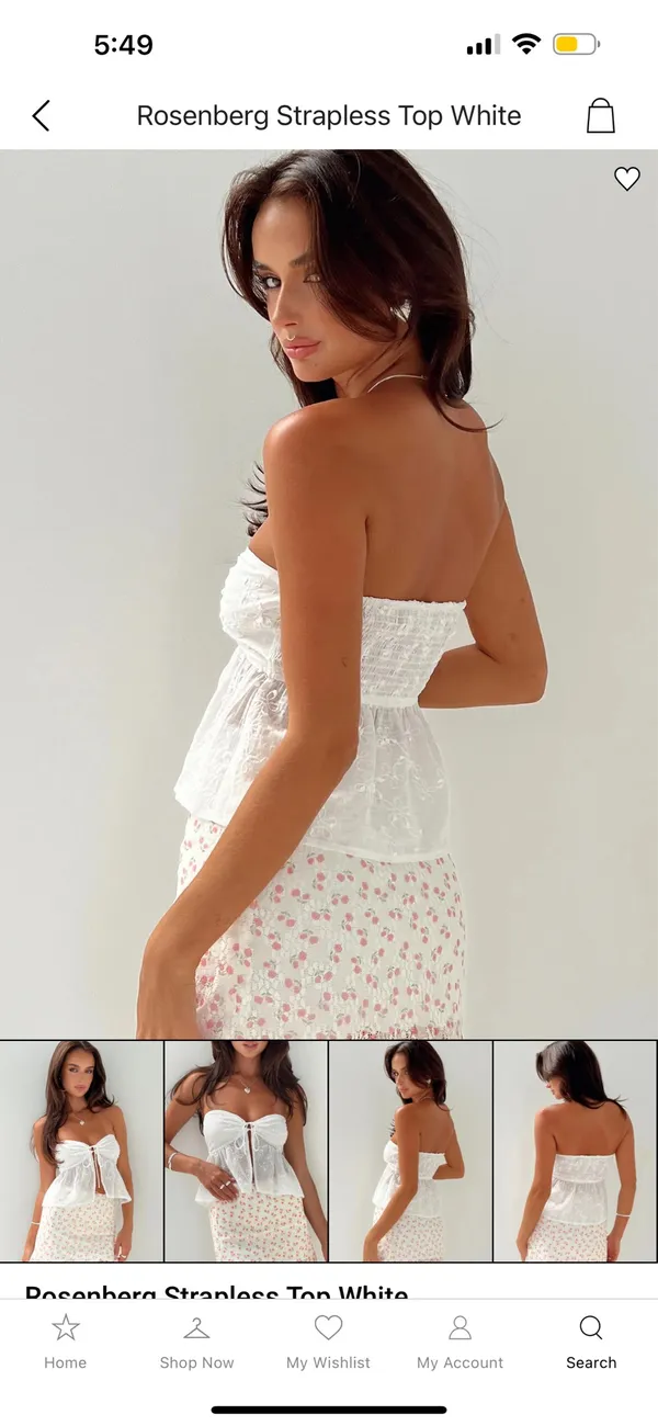 Princess Polly Rosenberg Strapless Top White - Image 2