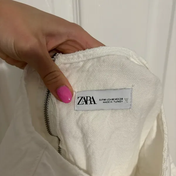 ZARA White Denim Midi Dress - Image 9