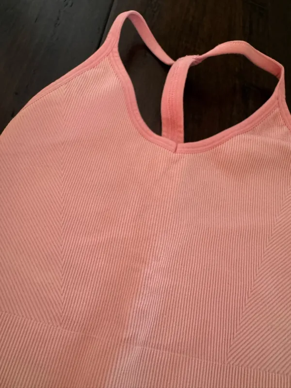 Spiritual Gangster Ribbed T-Back Bralette Bubblegum Pink Size XS/S - Image 4