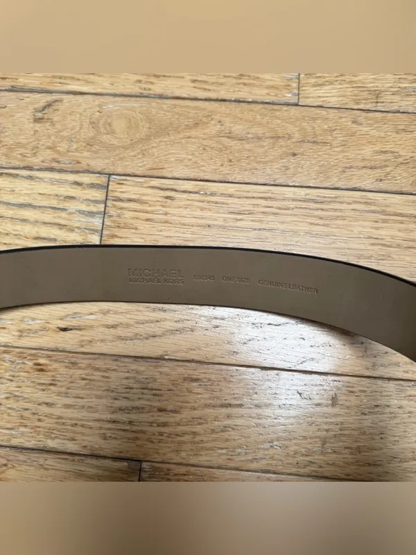 Michael Kors Black Leather Belt with Silver Buckle - Image 3