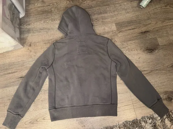 Y2K Vntge Aeropostale 87 Grey Half Zip Hoodie w/ Faux Fur Hood XL - Image 7