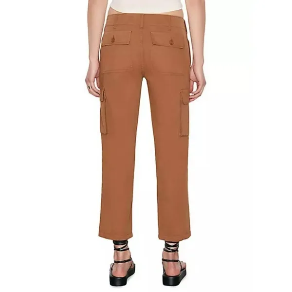 FRAME Cargo Pants Women 31 Washed Latte Straight Leg Utility RUSPT586 - Image 2