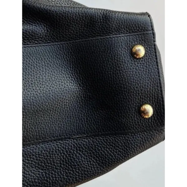Vintage Michael Kors Carine Pebbled Leather Satchel Black Tote Shoulder Bag - Image 7