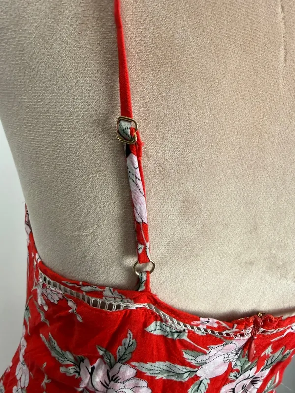 Lulu's Red Floral Spaghetti-Strap Midi Dress - Image 5