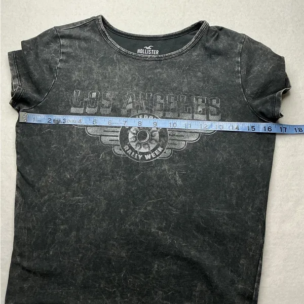 Hollister Los Angeles California Rally Week Graphic T-Shirt Gray Acid Wash M - Image 3
