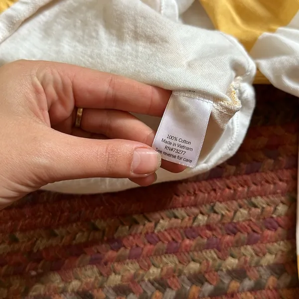 So Yellow & White Chunky Preppy Stripe Polo Crop Top - Image 3