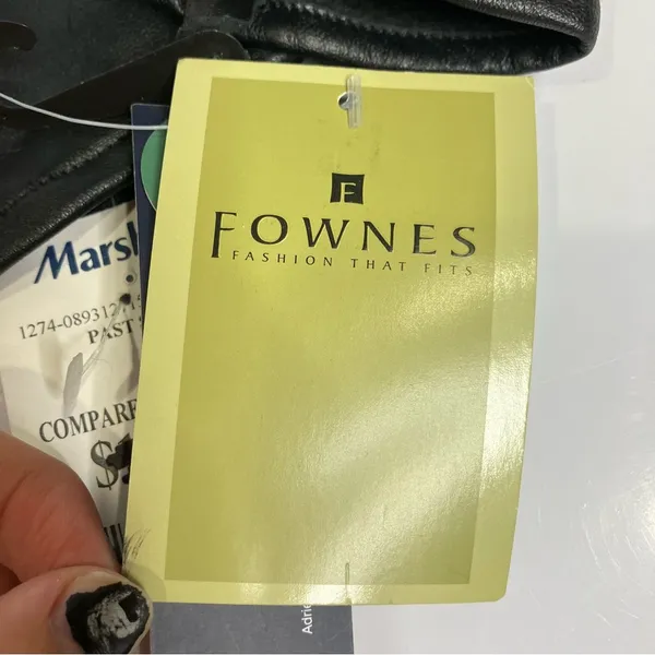 Fownes black leather gloves women’s‎ size - Image 4