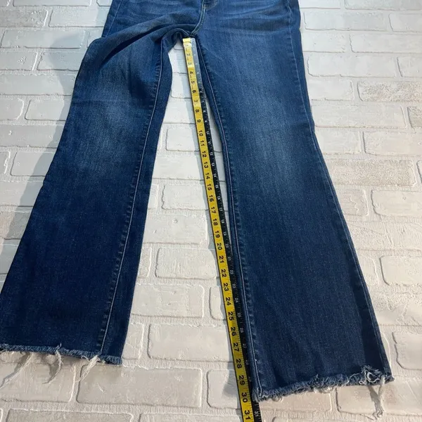 Judy Blue Jeans Womens 11/30 Blue Boot Cut Medium Wash Frayed Hem‎ Stretch Denim - Image 4