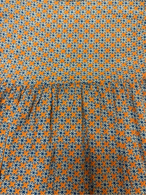 Umgee Boho Tunic Top Large Orange Blue Crochet Lace Bell Sleeve Babydoll - Image 8