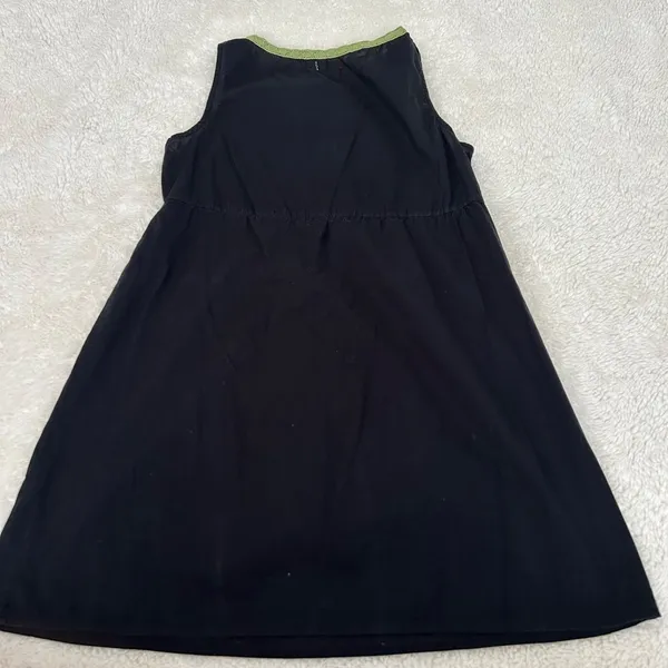 Old Navy VTG‎ 100% Cotton Womens Black Embroidered Floral Tunic Top Sz S - Image 2