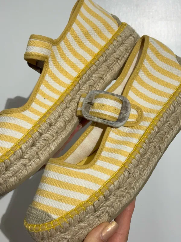 NWOT Free People Surfside 2.0 Espadrille Platform Mary Janes, Lemon Zest - Image 6