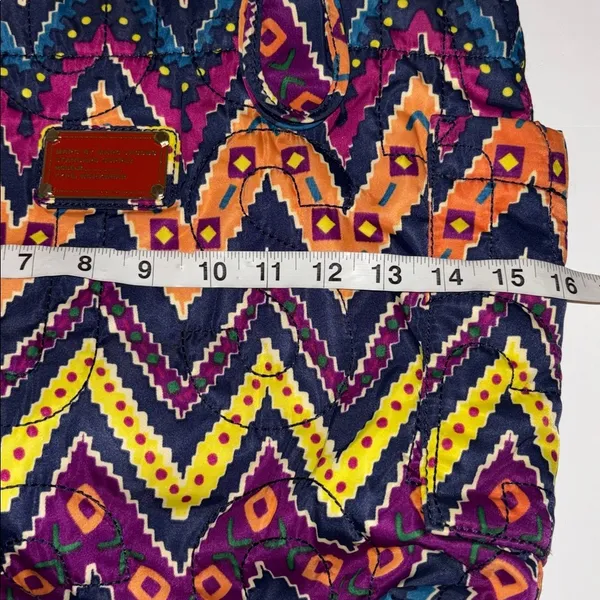 Marc By Marc Jacobs Multicolored Quilted Nylon Tote Bag Chevron Geometric Design - Image 10