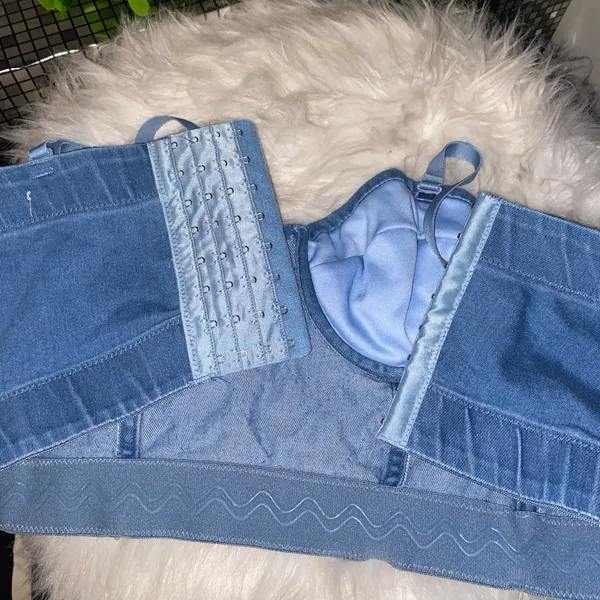 Papaya Blue Rhinestone Embellished Crop Top - Image 8