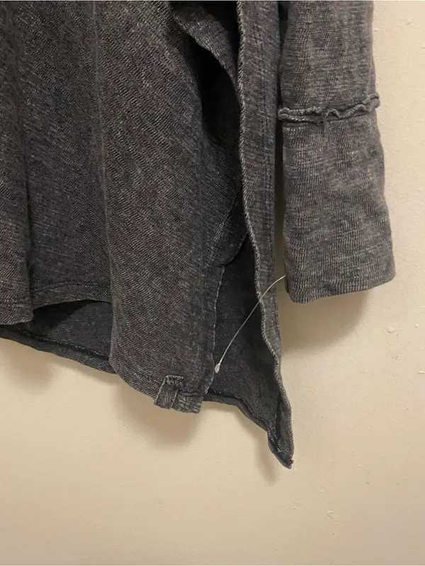 We The Free People Womens XS 44” Gray & Black Off The Shoulder Asymmetrical - Image 2