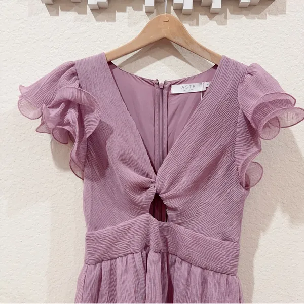ASTR Emporia Purple Pleated Tiered Midi Dress Size Small NWT - Image 6