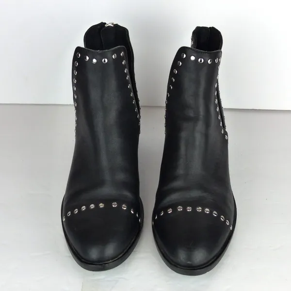 Steve Madden Conspire Ankle Boots Women 9M Black Leather Studded Cutout Rock - Image 4