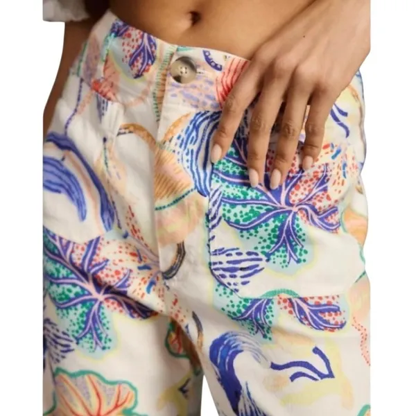 Anthropologie Maeve Sarah Gordon Colette Ankle Cropped Linen Wide Leg Pants 29 - Image 5