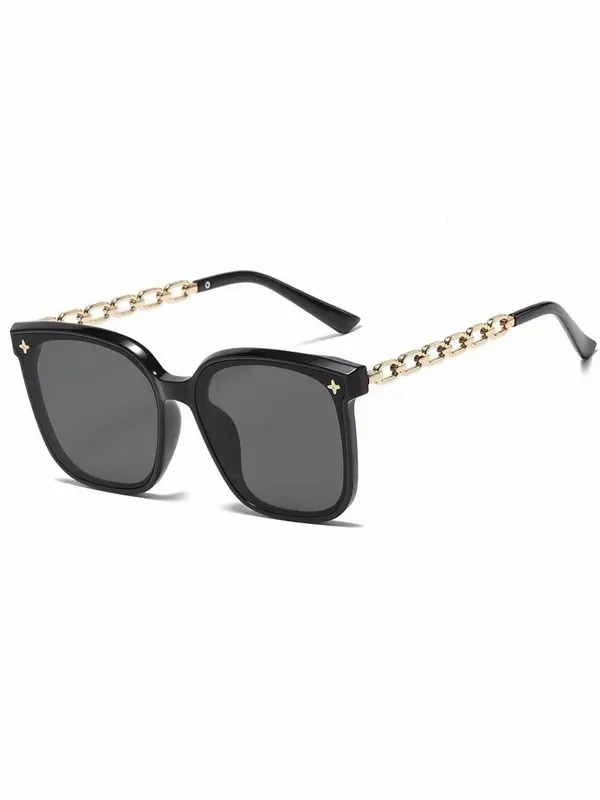 Black Sunglasses with Gold - Image 2