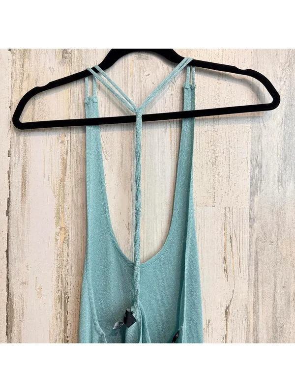 NWT Forever 21+ Women’s 2X Turquoise Metallic Knit Maxi Dress - Image 4