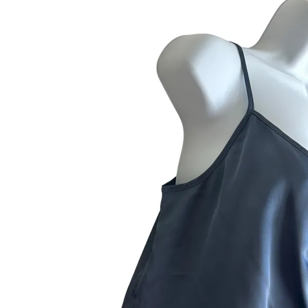 Abercrombie & Fitch Women Coquette Balletcore Cami Top Sl Blue Satin Ruched‎ - Image 6
