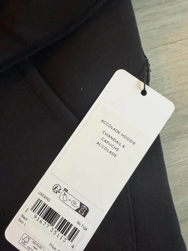Alo Yoga black hoodie Size L #yogawear #activewear - Image 3