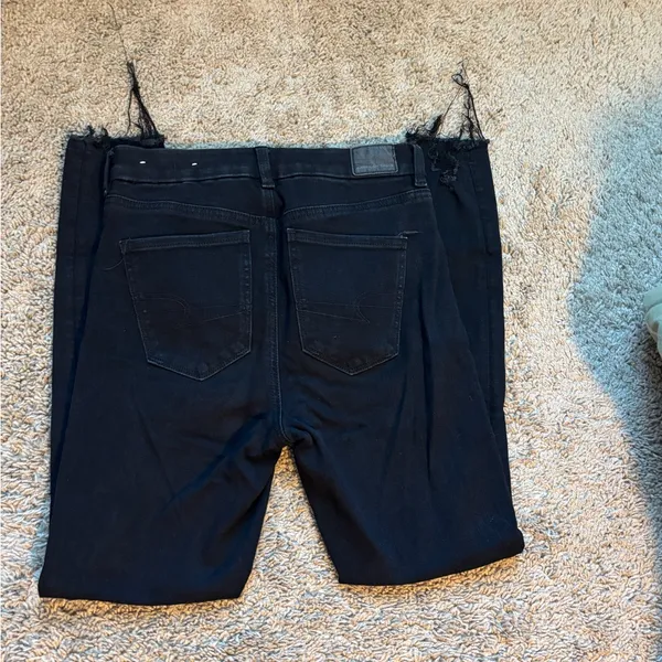 American Eagle Outfitters Black Distressed Jeggings - Image 6