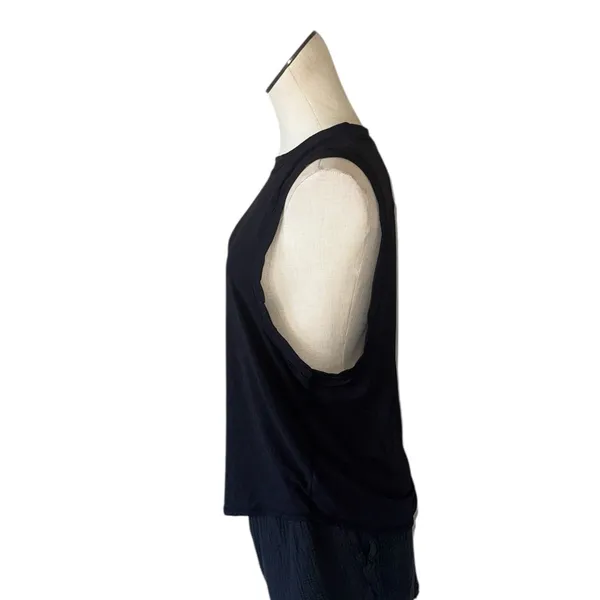 NWOT Free People Movement Black Tank Top Side Ruched Detail Medium Relax Fit - Image 6