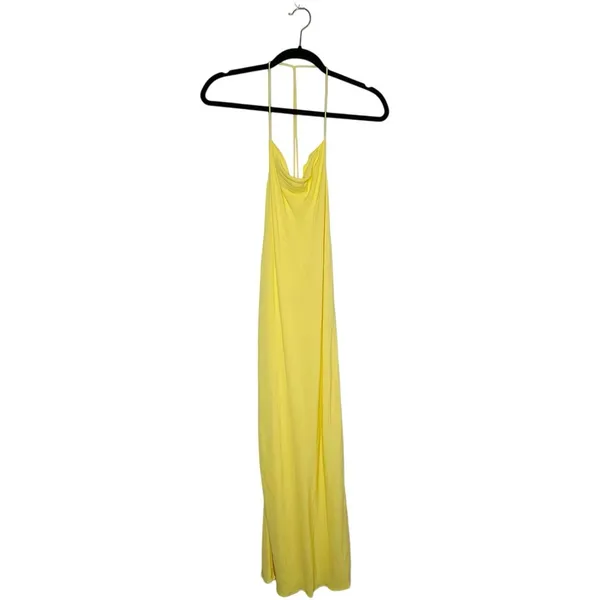Ba&sh Flame Cowl Neck Slip Midi Dress Women's Yellow Size US 4 - Image 3