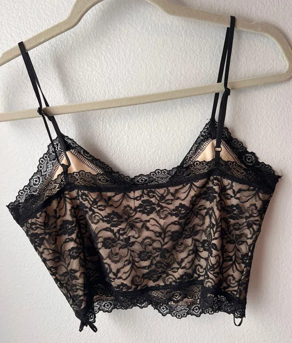 Princess Polly Black Lace Tank Top - Image 2