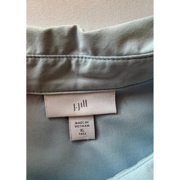 J. Jill Blue Pleated‎ Back Popover Tunic Blouse XL Tall XLT Cotton Lagenlook EUC - Image 2