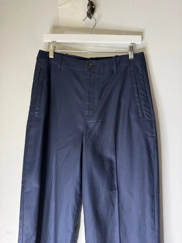 banana republic Factory Wide Leg High Rise Cropped Navy Pants Size 8‎ - Image 3