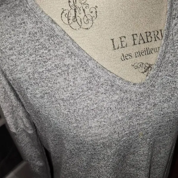 Rag‎ & Bone/ Jean Womens Heathered Gray V Neck Sweater Medium - Image 3