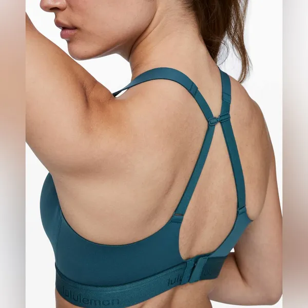 LULULEMON Fine Form Bra in Bermuda Teal Size 34DD Yoga Running Sport Seamless - Image 2