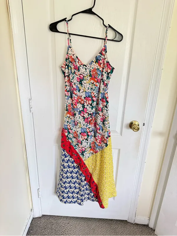 Anthropologie 52 Conversations Colloquial Bias Patchwork midi Dress - Image 2