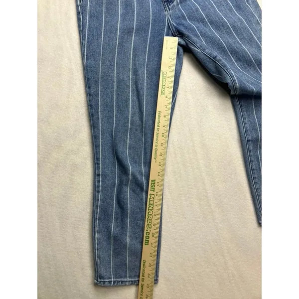 P A C S U N Womens Mom Jeans Blue Pinstripe Size 26 High Waisted Denim‎ - Image 8