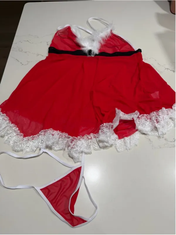 NEW Avidlove Womens Christmas Lingerie Santa Babydolls Chemises Set XL - Image 5
