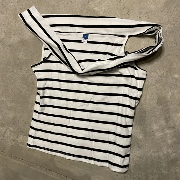 NWT Old Navy Womens Striped Off Shoulder Ribbed Top‎ XL - Image 5
