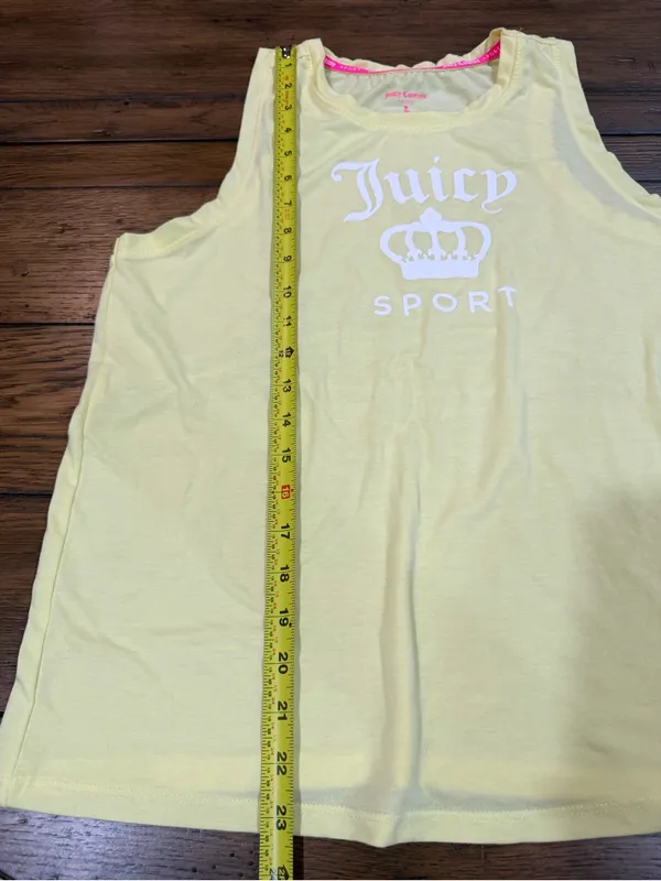 Juicy Couture Yellow Tank with Pink Logo Trim - Image 3