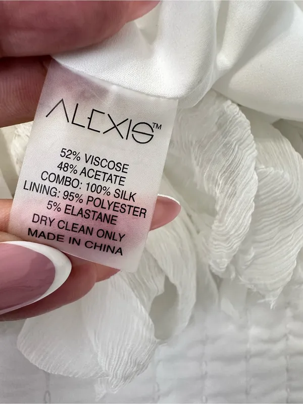 Alexis Barbara Azura Ivory Bell Long Sleeves V-Neck Ruffle Mini Dress Boho Sz M - Image 13