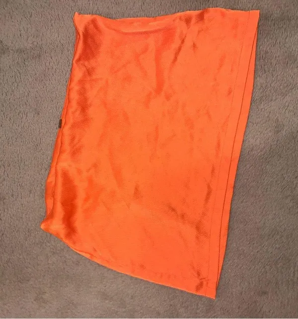 Free People Blaze Orange All The Way Satin Mini Skirt summer classic casual - Image 4