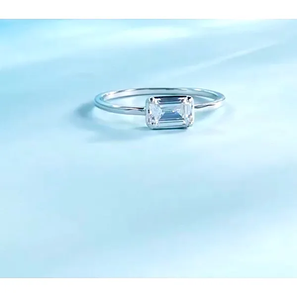 NEW Emerald‎ Cut 5A CZ Ring | Rhodium 925 Sterling Silver, 6 - Image 11