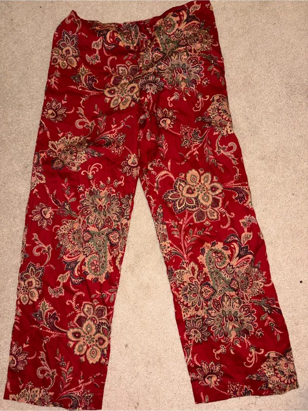LRL Ralph Lauren Pajama Set Womens M Paisley Floral Old‎ Money Comfort Cozy - Image 9