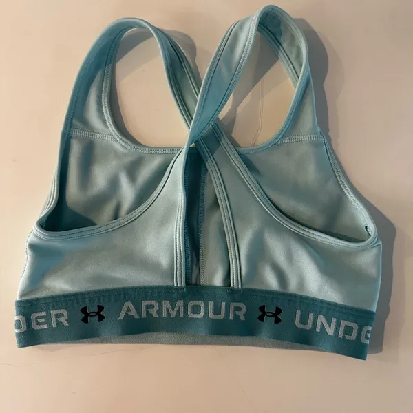 Under Armour Blue Moisture Wicking Racerback‎ Athletic Workout Sports Bra - Image 2