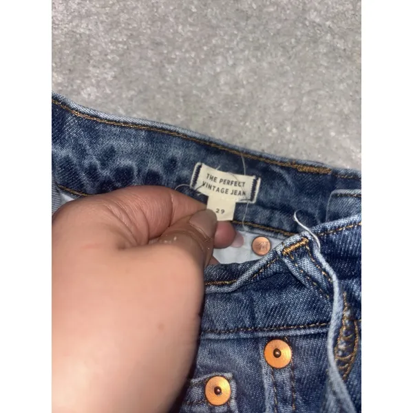madewell the perfect‎ vintage jean 29 Raw Hem Side Slit Med Wash - Image 4